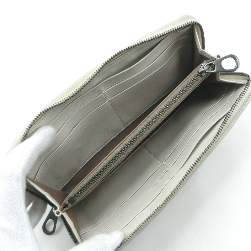 [Bottegaveneta] Bottega Veneta Intrecciato billetera larga sujetador de cuero gris de cuero intrecciato unisex