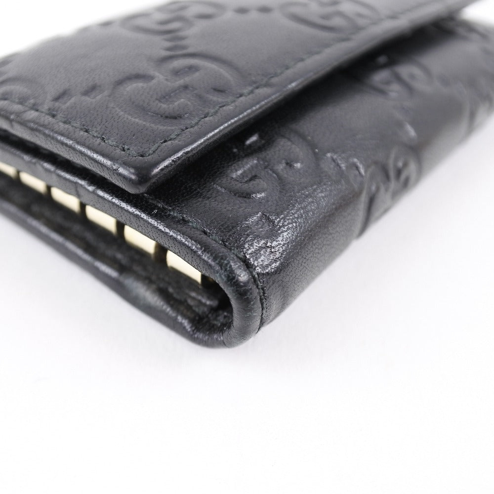 GUCCI】グッチ 6連 GG 138093 キーケース シマレザー 黒 ユニセックス