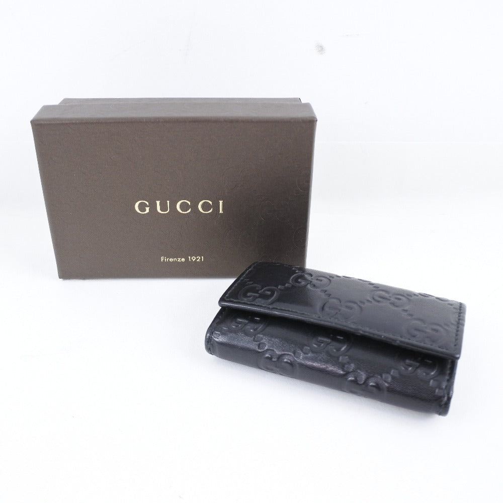 GUCCI】グッチ 6連 GG 138093 キーケース シマレザー 黒 ユニセックス