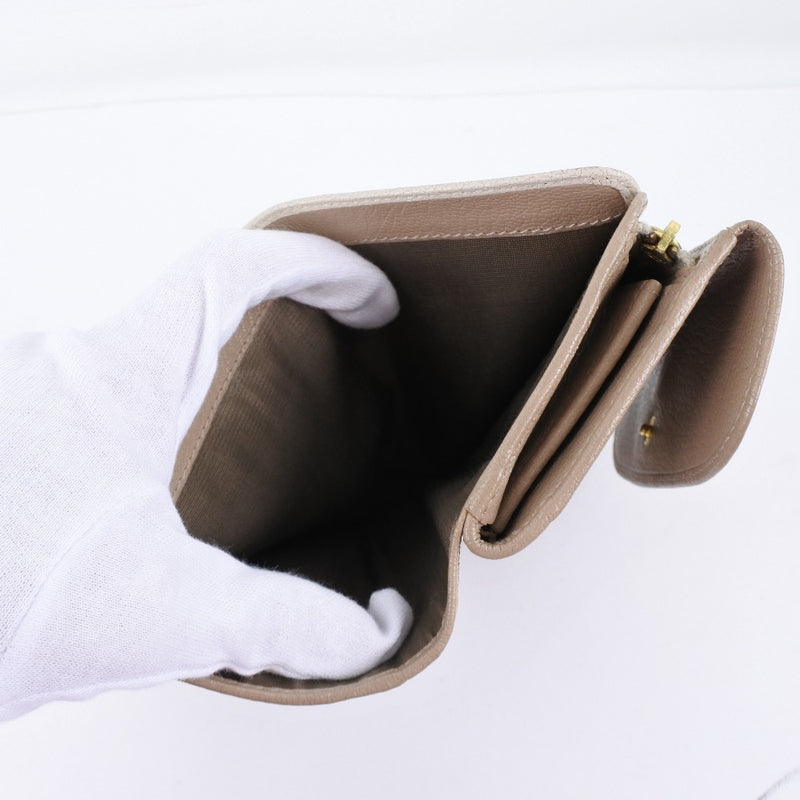 【MIUMIU】ミュウミュウ
 二つ折り財布
 レザー ベージュ/茶 レディース 二つ折り財布
A-ランク