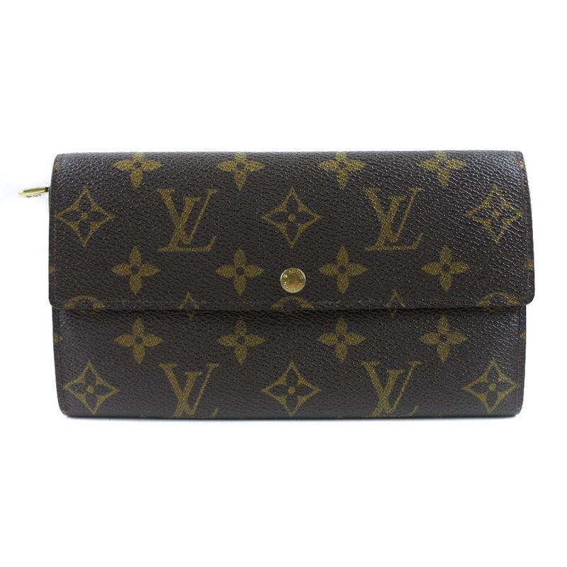[Louis Vuitton] Louis Vuitton Port Monet M61726 Long 지갑 모노그램 캔버스 차 TG0949 조각 된 숙녀 긴 지갑