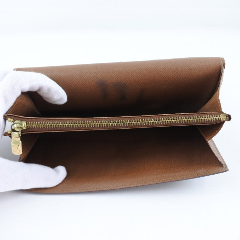 [Louis Vuitton] Louis Vuitton Port Monet M61726 Long 지갑 모노그램 캔버스 차 TG0949 조각 된 숙녀 긴 지갑