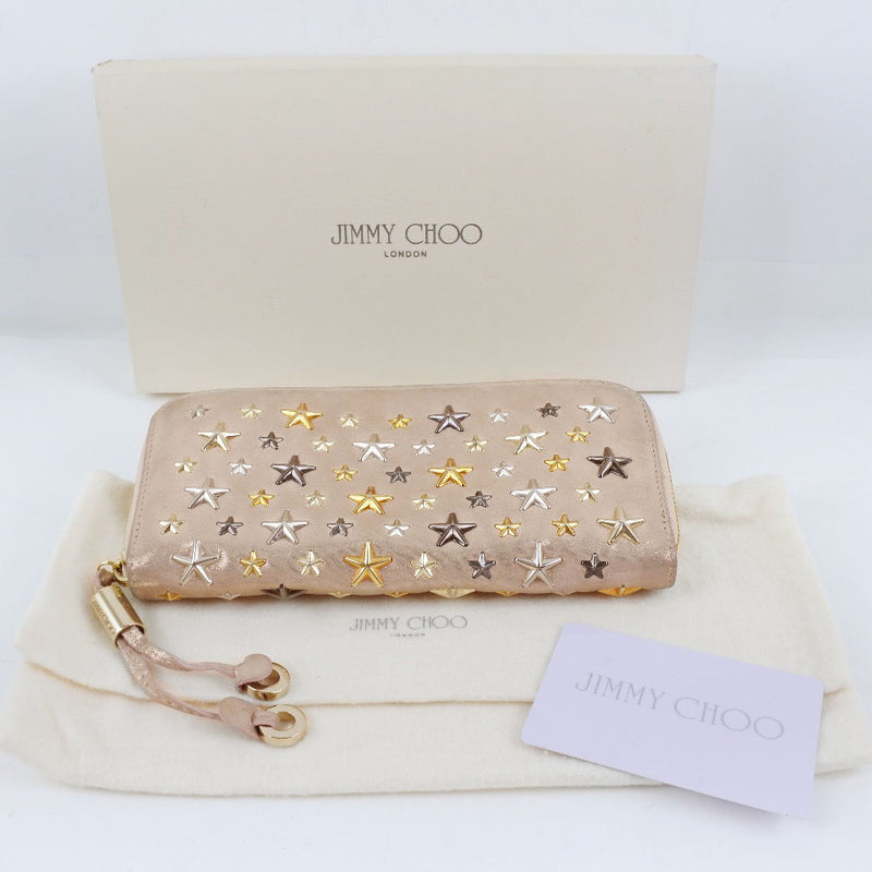 [JIMMY CHOO] Jimmy Choo Stars Long Wallet Leather Pink Ladies Long Wallet