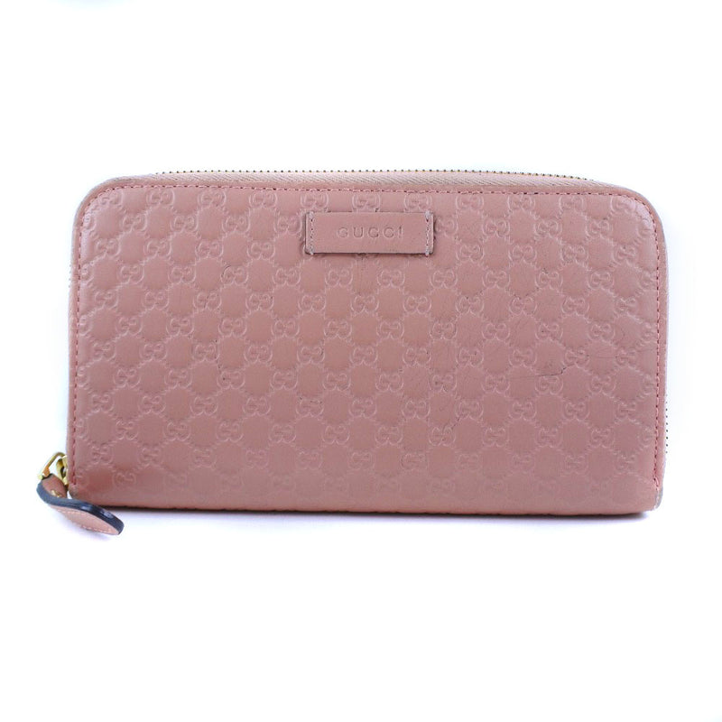 [Gucci] Gucci圆形紧固件Microgucci 449391长钱包Shima Leather Pink Ladies长钱包