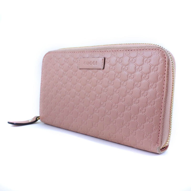 [Gucci] Gucci圆形紧固件Microgucci 449391长钱包Shima Leather Pink Ladies长钱包