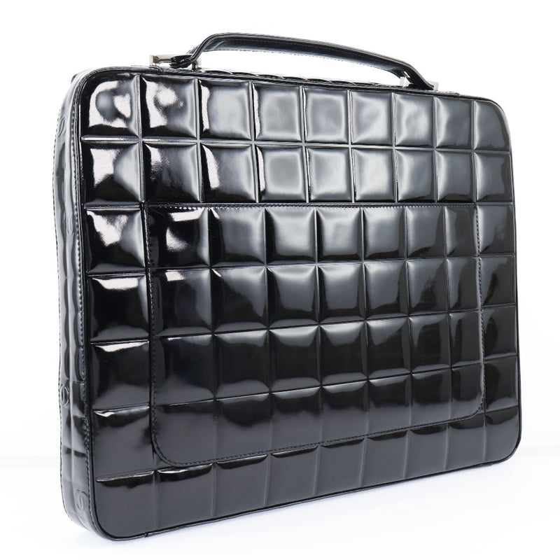 [CHANEL] Chanel Chocolate Bar Coco Mark Enamel Black Unisex Briefcase