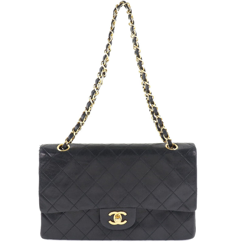 [CHANEL] Chanel Chain Shoulder Matrasse Coco Mark Skin Black Ladies Shoulder Bag B-Rank