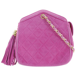[Chanel] Chanel cadena de hombro matrasse franja suiza swed rosa damas bolso de hombro