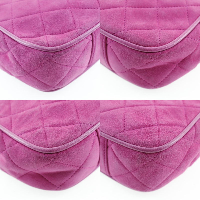 [CHANEL] Chanel Chain Shoulder Matrasse Fringe Swedy Swed Pink Ladies Shoulder Bag