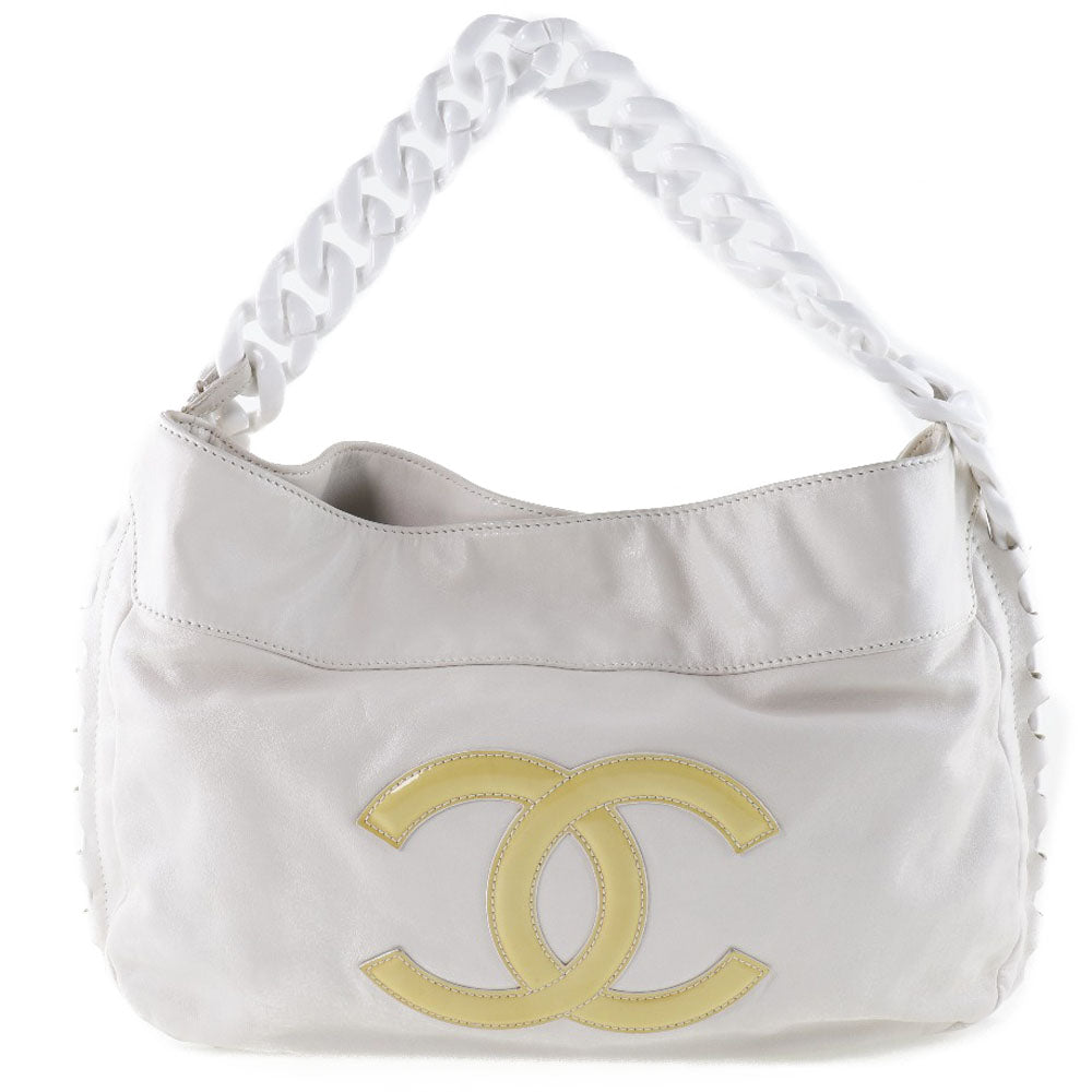 CHANEL] Chanel Cambon Line Boring Bag A25171 Ramskin White Ladies