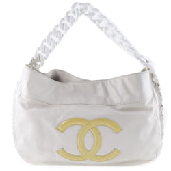 [Chanel] Chanel cadena hombro de la cadena mark marque de la pantorrilla blanca bolso de hombro