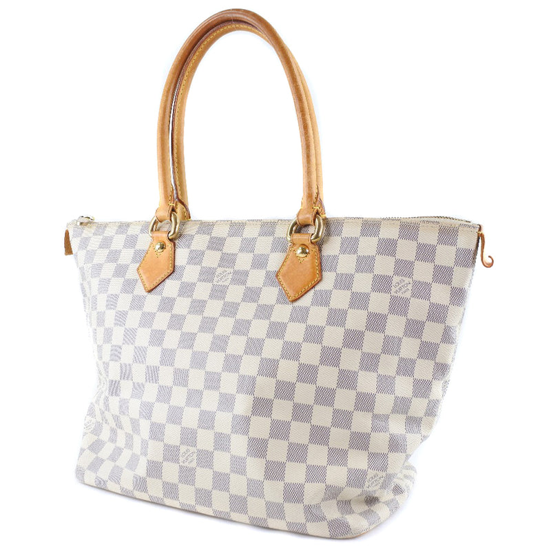 [Louis Vuitton] Louis Vuitton Saleya MM N51185 Dami Air Zul Canvas White FI3087 Handbag de damas grabadas