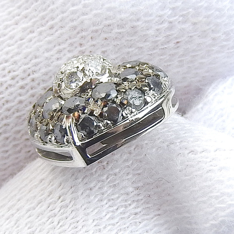 [Chopard] Chopard Heart 79/3656/50 K18 Oro blanco x Diamante negro x Diamond Ladies Collar SA