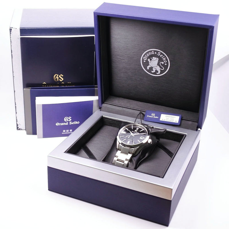 【SEIKO】セイコー
 グランドセイコー スプリングドライブ 9R65-0BM0 SBGA301 腕時計
 ステンレススチール 自動巻き パワーリザーブ メンズ 黒文字盤 腕時計
Aランク