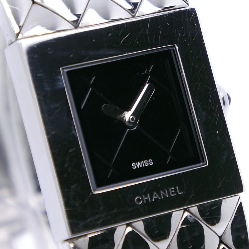 【CHANEL】シャネル マトラッセ H0009 ステンレススチール クオーツ レディース 黒文字盤 腕時計