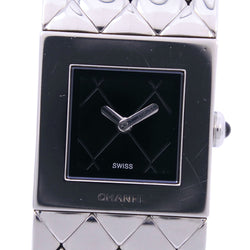 【CHANEL】シャネル
 マトラッセ H0009 腕時計
 ステンレススチール クオーツ アナログ表示 レディース 黒文字盤 腕時計