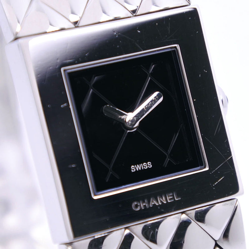 [샤넬] 샤넬 matrasse H0009 시계 스테인레스 스틸 쿼츠 아날로그 레이디스 블랙 다이얼 시계