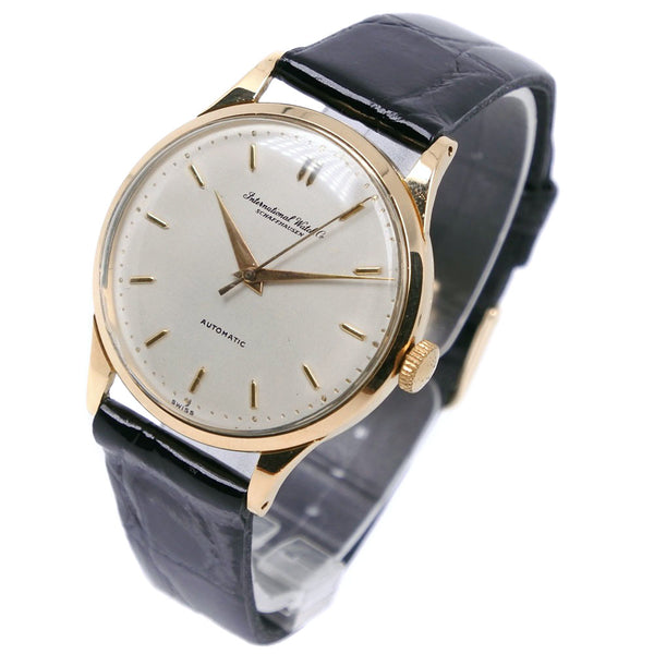 [IWC]国际手表公司Cal.853 K18黄金X皮革自动绕组模拟负载男士白色拨号表手表