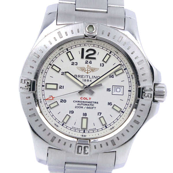 【BREITLING】ブライトリング
 コルト A1738811/G791 ステンレススチール 自動巻き アナログ表示 メンズ 白文字盤 腕時計