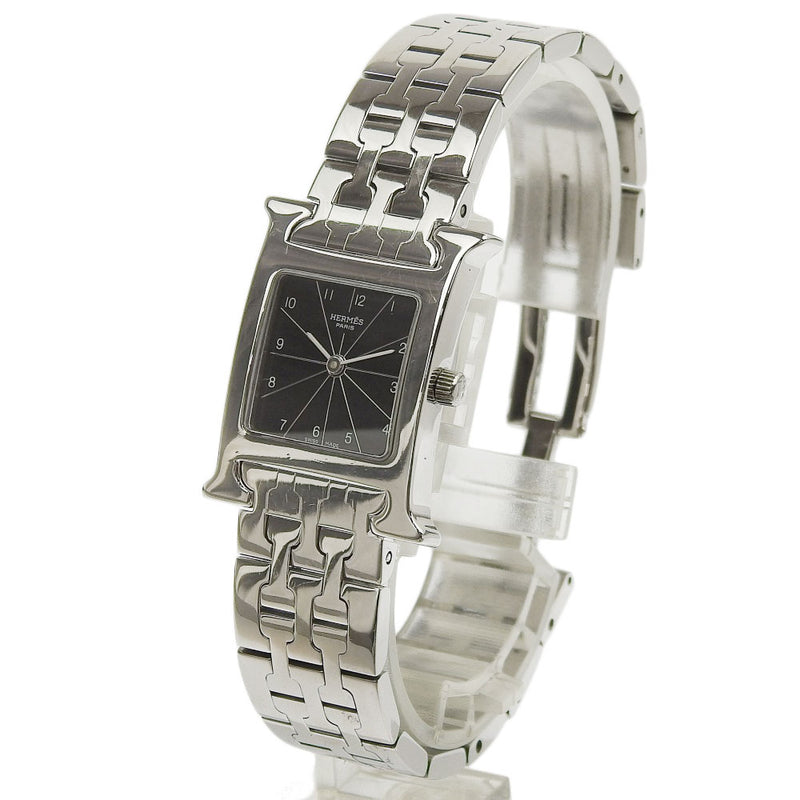 [Hermes] Hermes 
 H reloj de reloj 
 HH1.210 Exantía analógica de cuarzo de acero inoxidable Dial negro H MIRAR Damas A-Rank