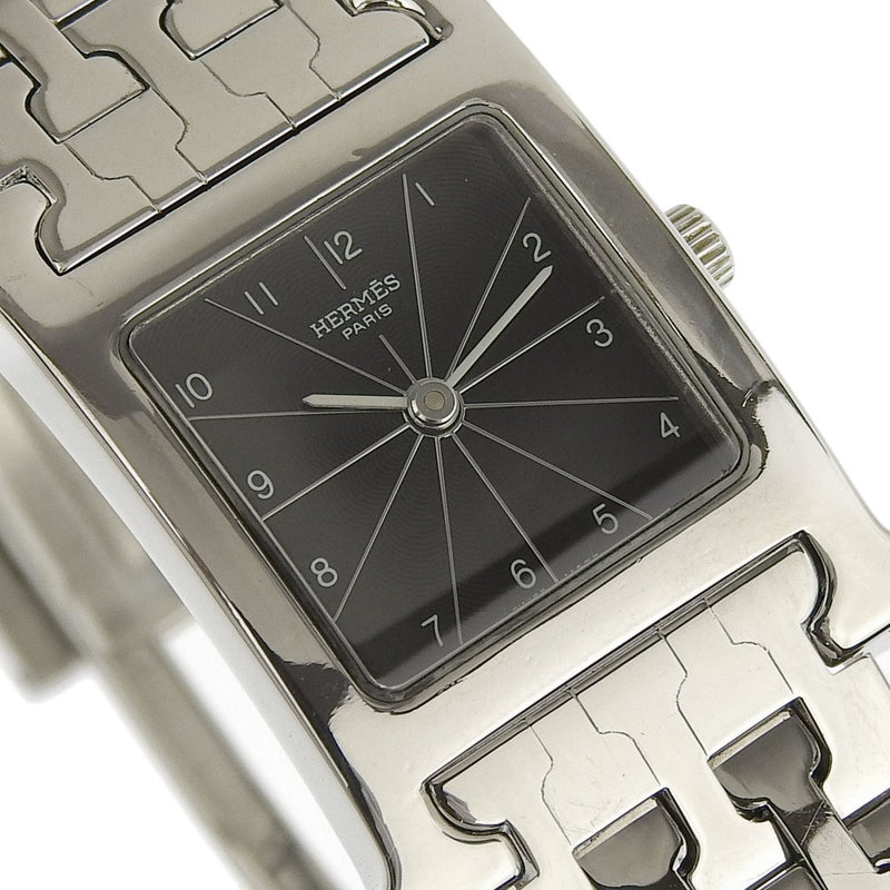 【HERMES】エルメス
 Hウオッチ 腕時計
 HH1.210 ステンレススチール クオーツ アナログ表示 黒文字盤 H watch レディースA-ランク