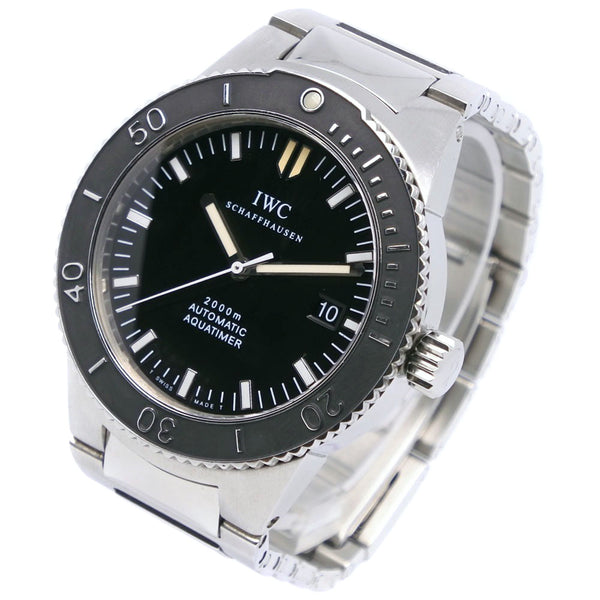 [IWC] International Watch Company Shafzen GST Aqua Timer iW353602 Stainless steel automatic winding analog display men's black dial watch A-Rank