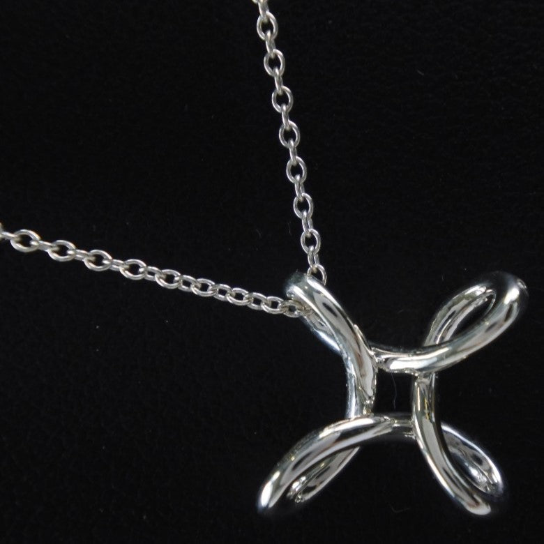 [TIFFANY & CO.] Tiffany Open Cross El Saperetti Silver 925 Silver Ladies Necklace A+Rank