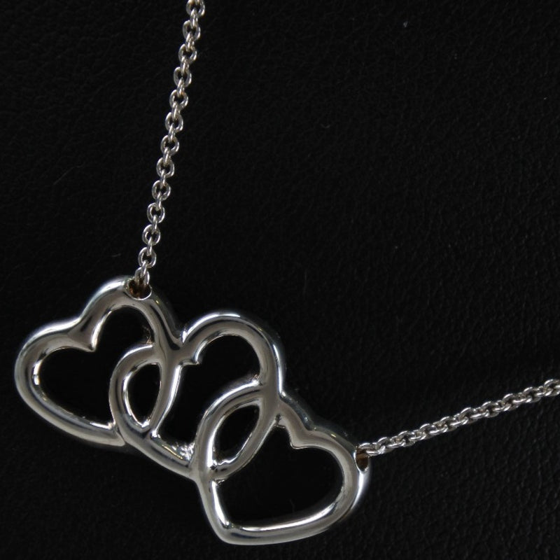 [Tiffany & co.] Tiffany Triple Heart Silver 925 Collar de damas A+