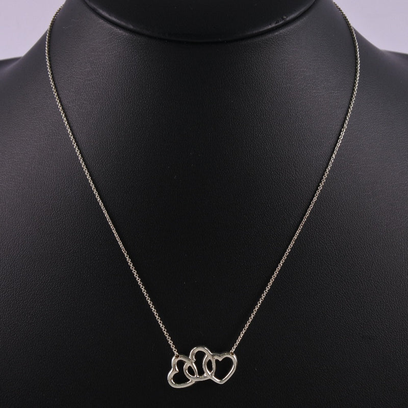 [Tiffany & Co.] Tiffany Triple Heart Silver 925 Ladies Necklace A+Rank