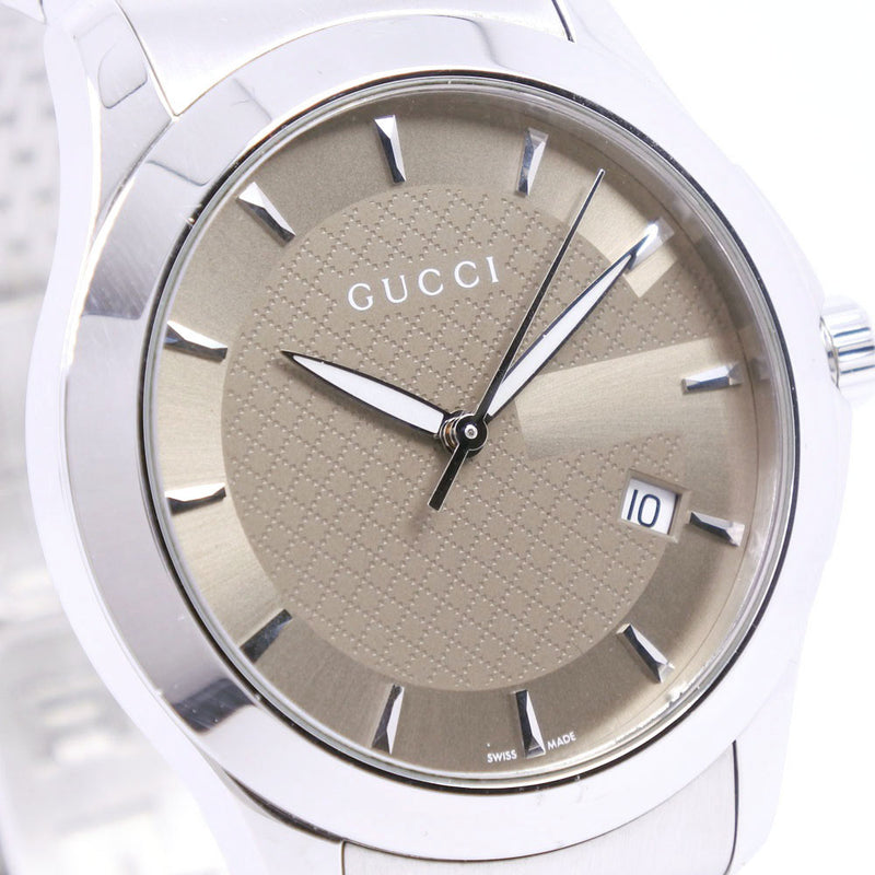 【GUCCI】グッチ
 Gタイムレス 126.4 腕時計
 ステンレススチール クオーツ アナログ表示 メンズ ブロンズ文字盤 腕時計
A-ランク
