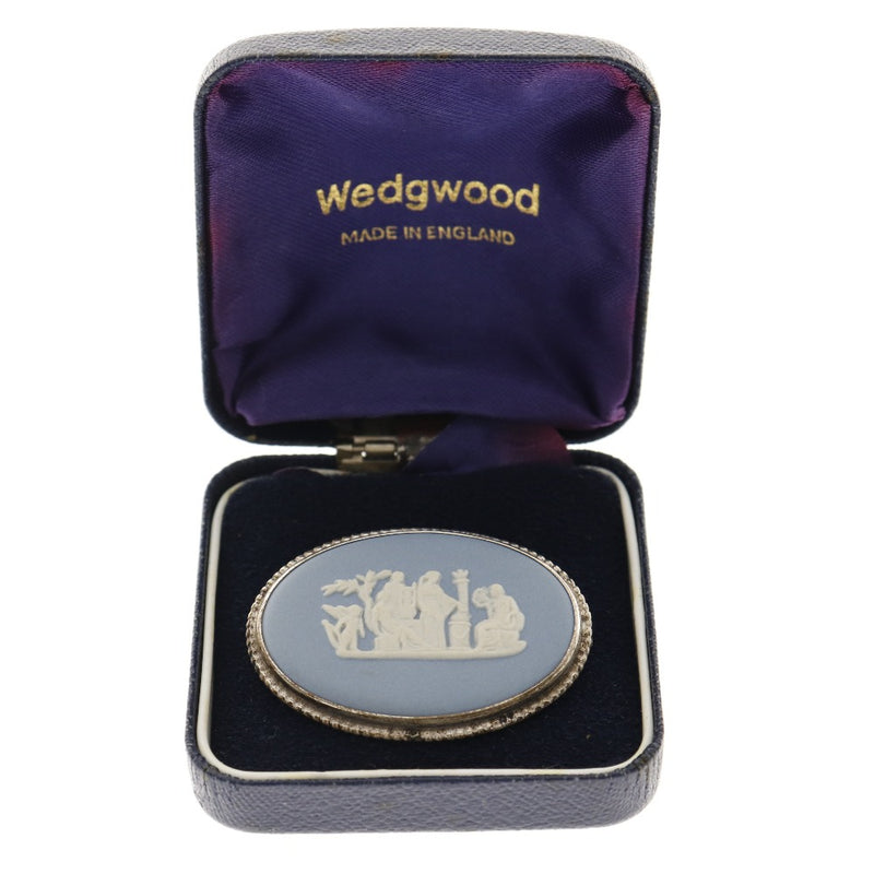 Wedgwood】ウェッジウッド ブローチ シルバー ブルー レディース