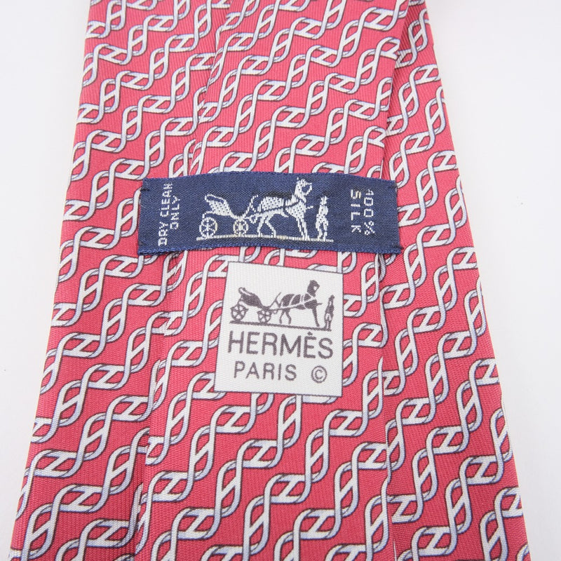 [Hermes] Hermes Tie Silk Red Tie A-Rank