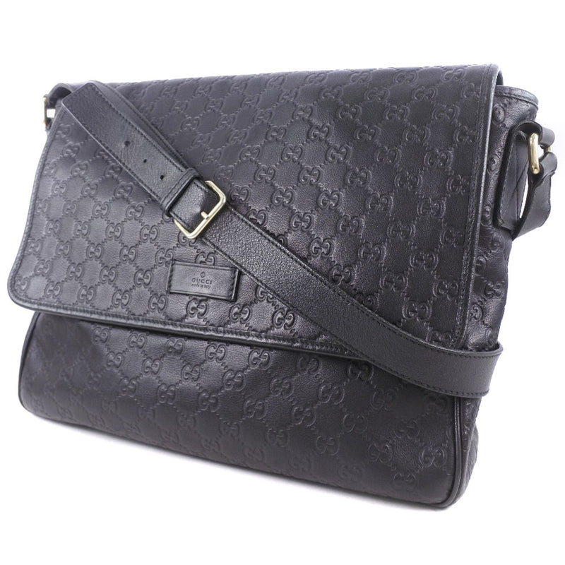 [GUCCI] Gucci Messenger Bag GG223665 Shoulder Bag Simer Leather Black Men's Shoulder Bag A-Rank