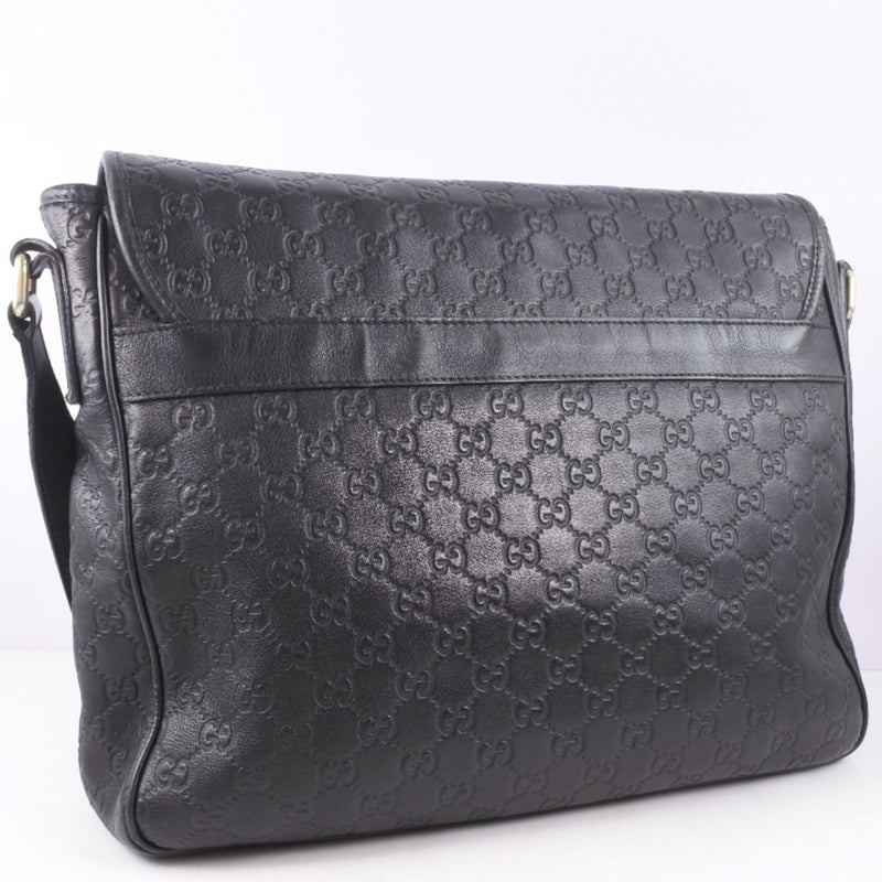 [Gucci] Gucci Messenger Bag GG223665肩袋SIMER皮革黑人肩膀袋A等级