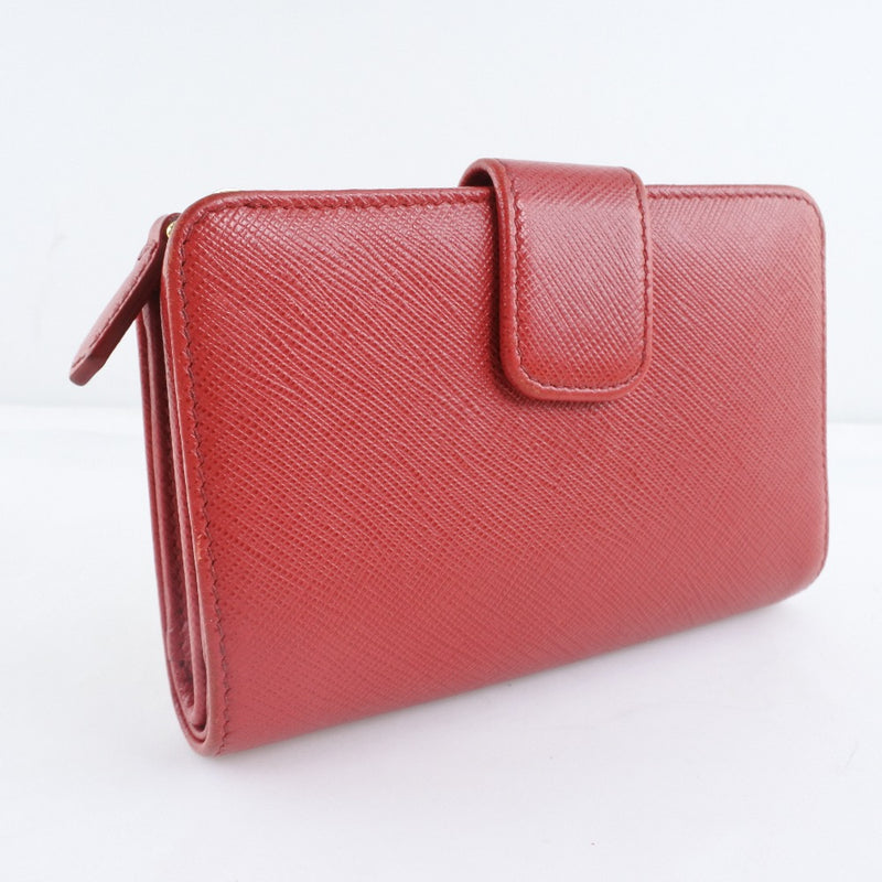 [PRADA] Prada 1ml225 Bi -fold wallet Safiano Red Ladies Bi -fold Wallet