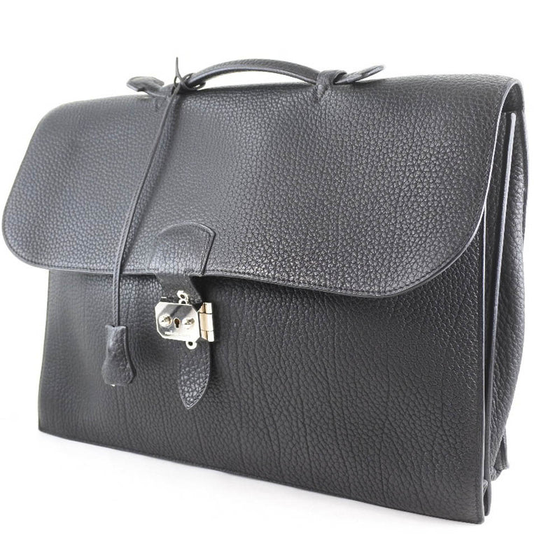 [Hermes] Hermes Sack Adepesh 38 Empresar Bag Togo Black □ H-Engravado Bolsa de negocios para hombres A-Rank