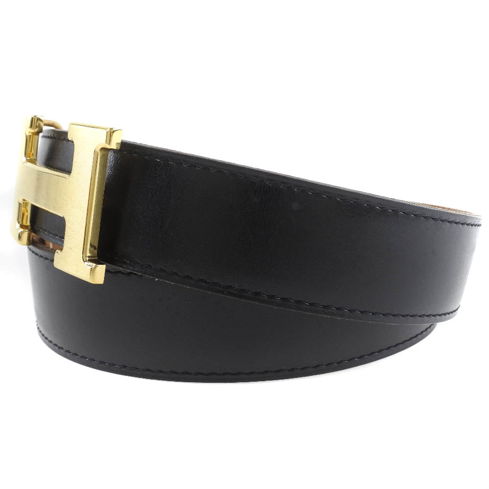 HERMES】エルメス Hベルト ベルト ボックスカーフ 黒 □G刻印