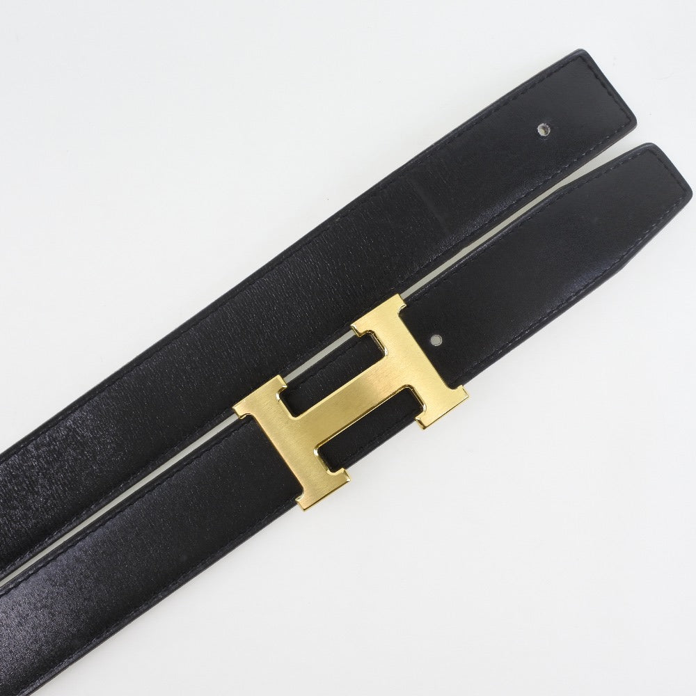 HERMES】エルメス Hベルト ベルト ボックスカーフ 黒 □G刻印