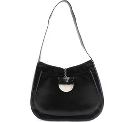 [Salvatore Ferragamo] Salvatore Ferragamo Ganchini Shoulder Bag Patent Leather Black Ladies Shoulder Bag
