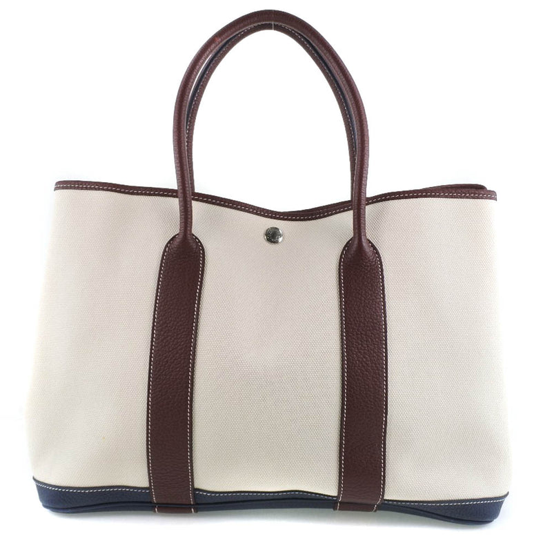 [Hermes] Hermes Garden Party PM Tricolor Towal Ish x Country White/Brown/Navy Block Ladies 핸드백 A 등급