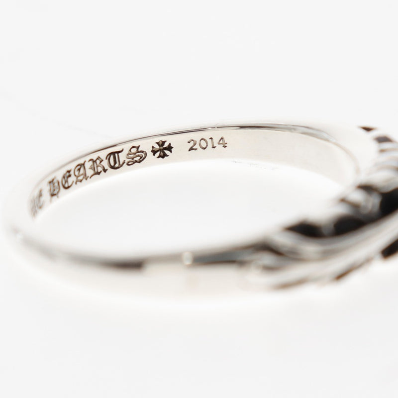 [Corazones cromados] cromo corazones anillo / anillo plateado 925 26.5 anillo / anillo de hombres de plata a+rango
