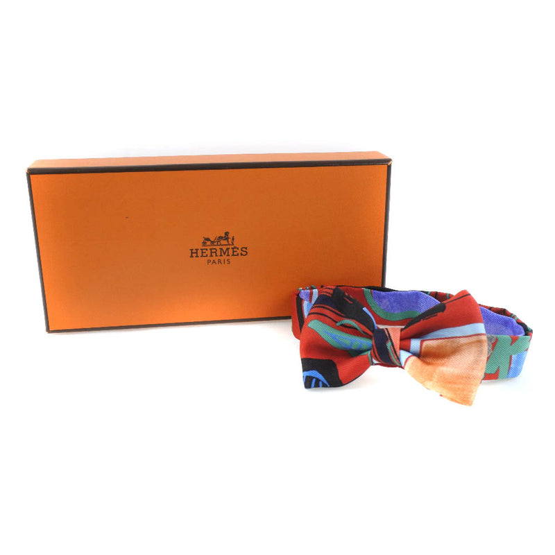 [HERMES] Hermes Papapillon Bow Thai Ribbon Other Accessories Silk Red/Green/Black Unisex Other Accessories A+Rank