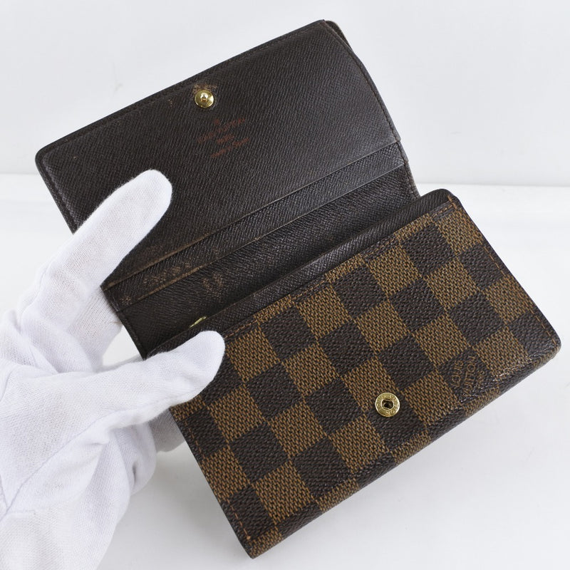 [LOUIS VUITTON] Louis Vuitton Porto Moneviet Resolor N61730 Bi -fold Wallet Damier Cambus Tea CA0021 Engraved Unisex Born Wallet
