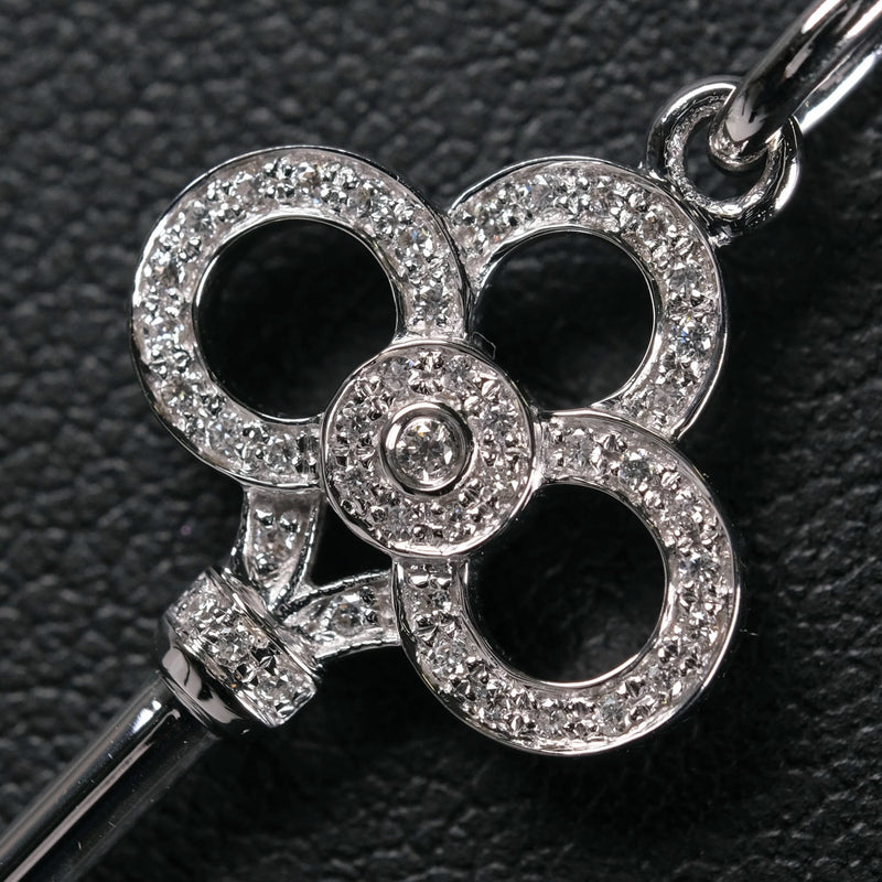 [Tiffany & Co.] Tiffany Crown Key Necklace K18 White Gold X Diamond Ladies Necklace A Rank