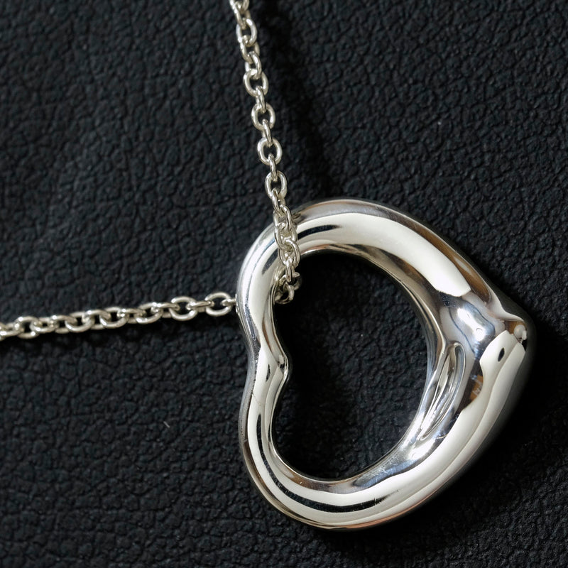 [TIFFANY & CO.] Tiffany Open Heart Elsa Peletti Necklace Silver 925 Ladies Necklace A Rank