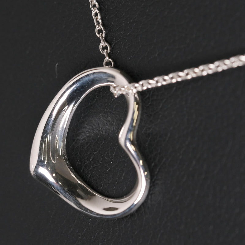 [Tiffany & Co.] Tiffany Open Heart Elsa Peletti Necklace Silver 925 Ladies Necklace A Rank