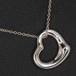 [TIFFANY & CO.] Tiffany Open Heart Elsa Peletti Necklace Silver 925 Ladies Necklace A Rank