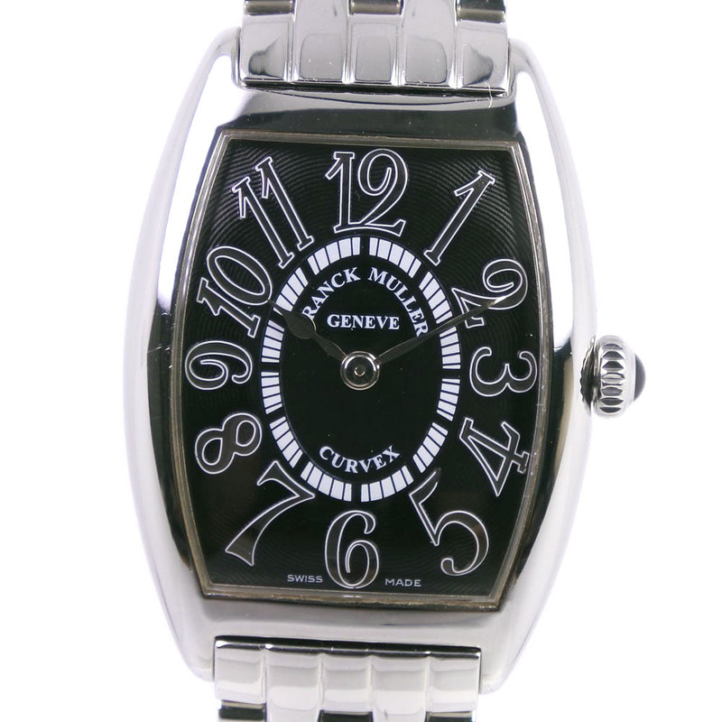 【FRANCK MULLER】フランクミュラー
 トノーカーベックス 腕時計
 1752QZ ステンレススチール シルバー クオーツ アナログ表示 黒文字盤 Tonocar Vex レディースA-ランク