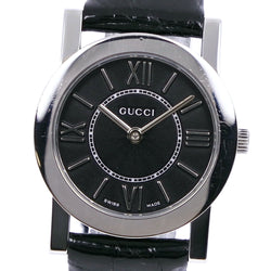 【GUCCI】グッチ
 5200L ステンレススチール×レザー 黒 クオーツ アナログ表示 レディース 黒文字盤 腕時計
A-ランク