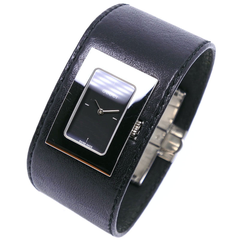 【GUCCI】グッチ
 7800L ステンレススチール×レザー クオーツ アナログ表示 メンズ 黒文字盤 腕時計
Aランク